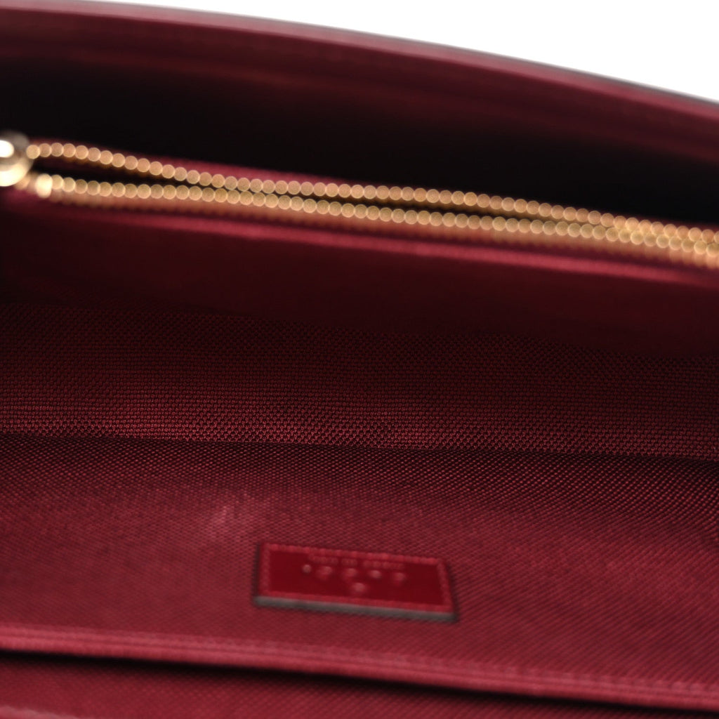 Crepe Wool Silk GG Monogram Go Small Shoulder Bag Rosso Ancora