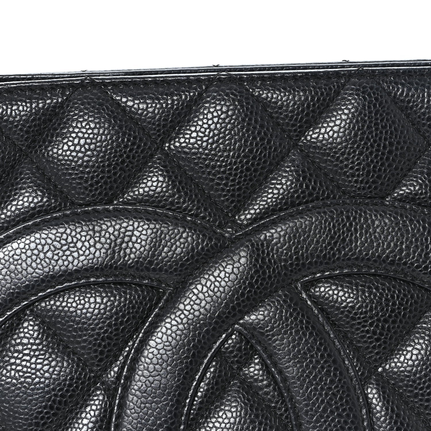 Caviar Quilted Medallion Tote Black