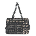 Canvas Camellia Flower Tote Black