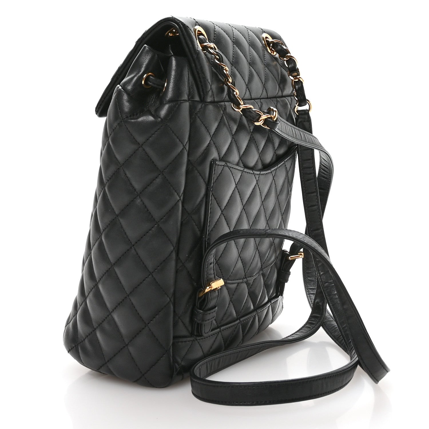 Lambskin Quilted Small Urban Spirit Backpack Black