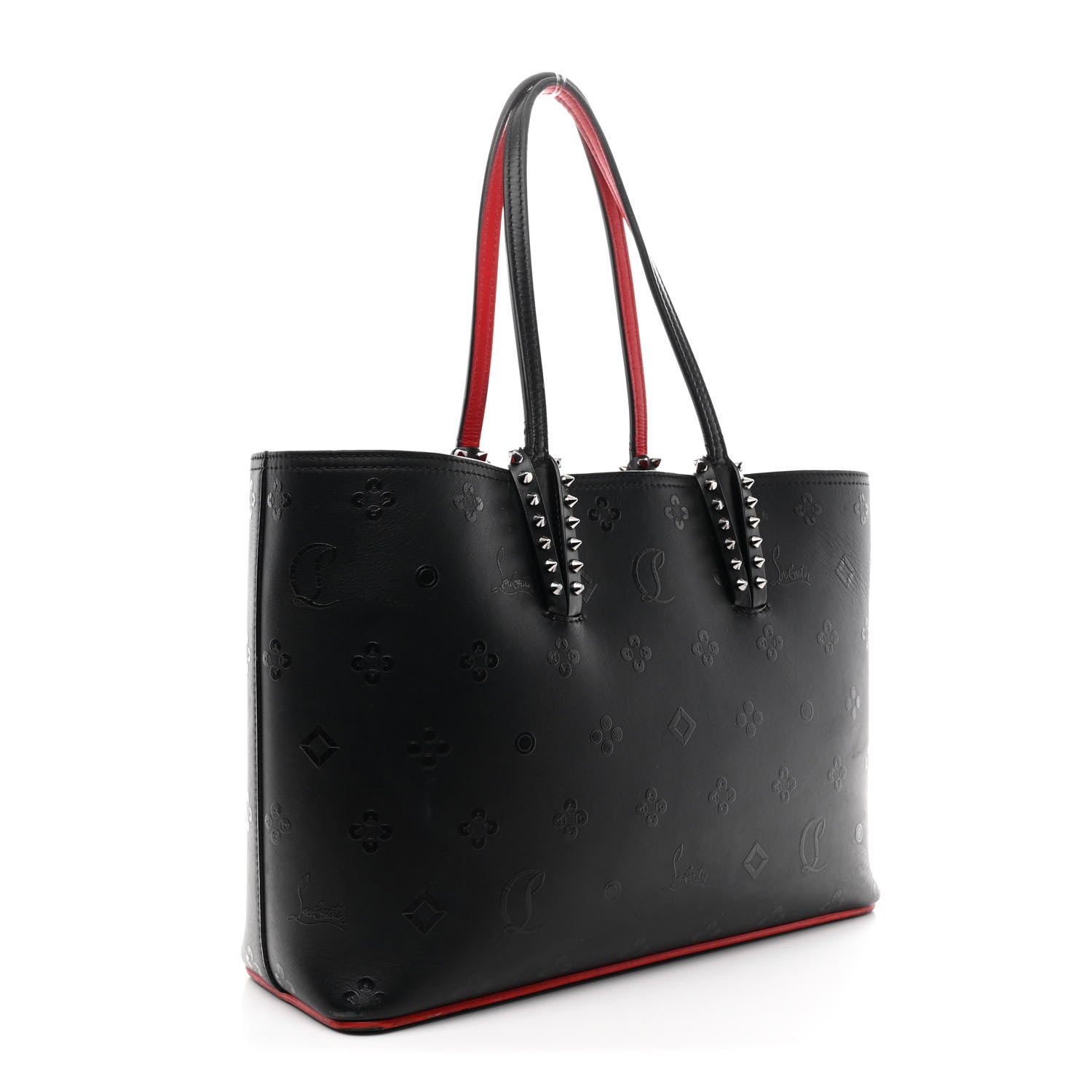 Calfskin Loubinthesky East West Cabata Tote Black
