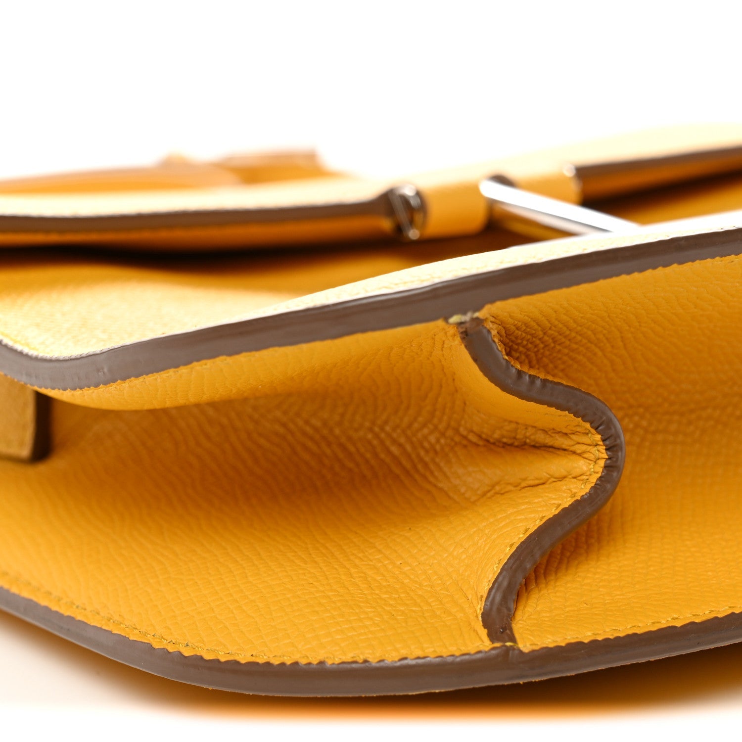 Grained Calfskin Mini T Clasp Tara Crossbody Bag Yellow