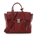 Textured Calfskin Medium Pashli Satchel Burgundy