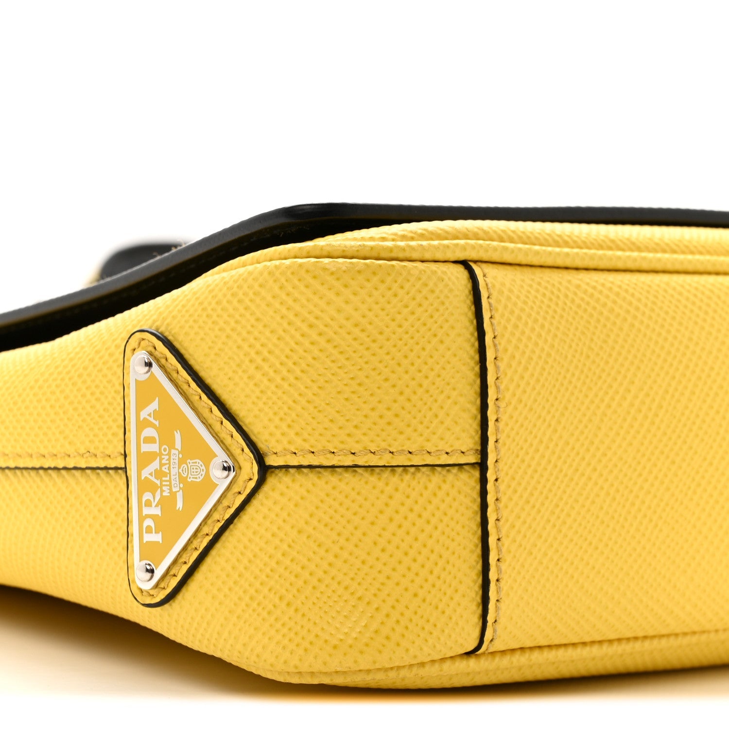 Saffiano Cuir Triangle Logo Embossed Flap Crossbody Sole