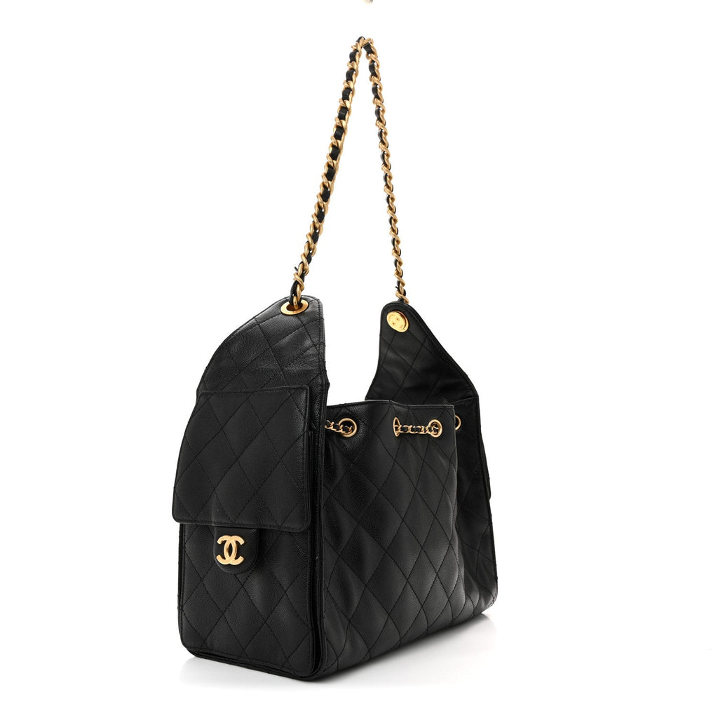 Caviar Quilted Small Chanel 25 Handbag Black