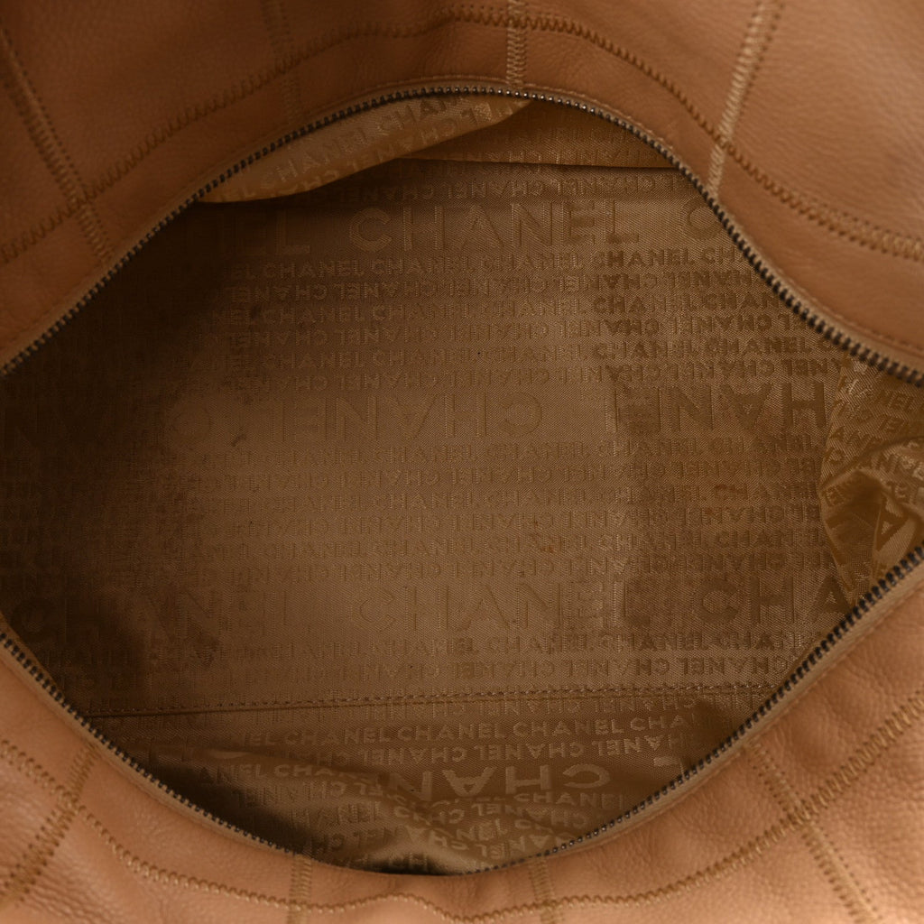 Caviar Square Stitched Bowler Beige