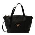 Vitello Daino Pocket Small Tote Black