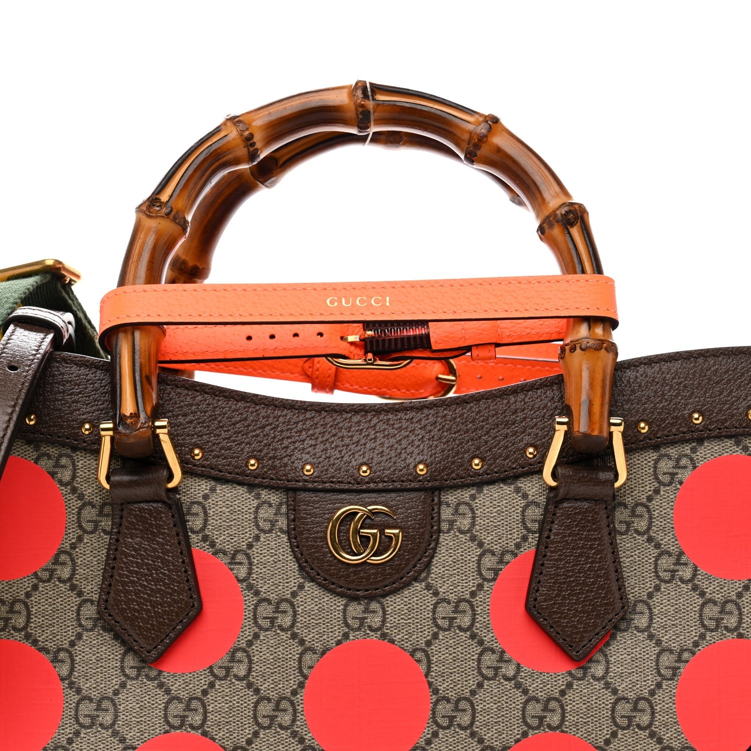 GG Supreme Monogram Equestrian Medium Diana Tote Bag Beige Multicolor New Acero