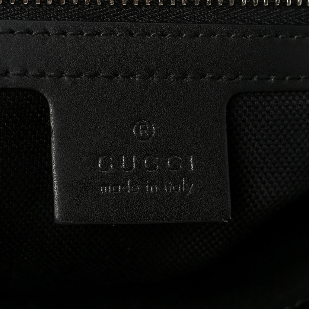 GG Supreme Monogram Appia Calfskin Web Flat Messenger Bag Black Grey