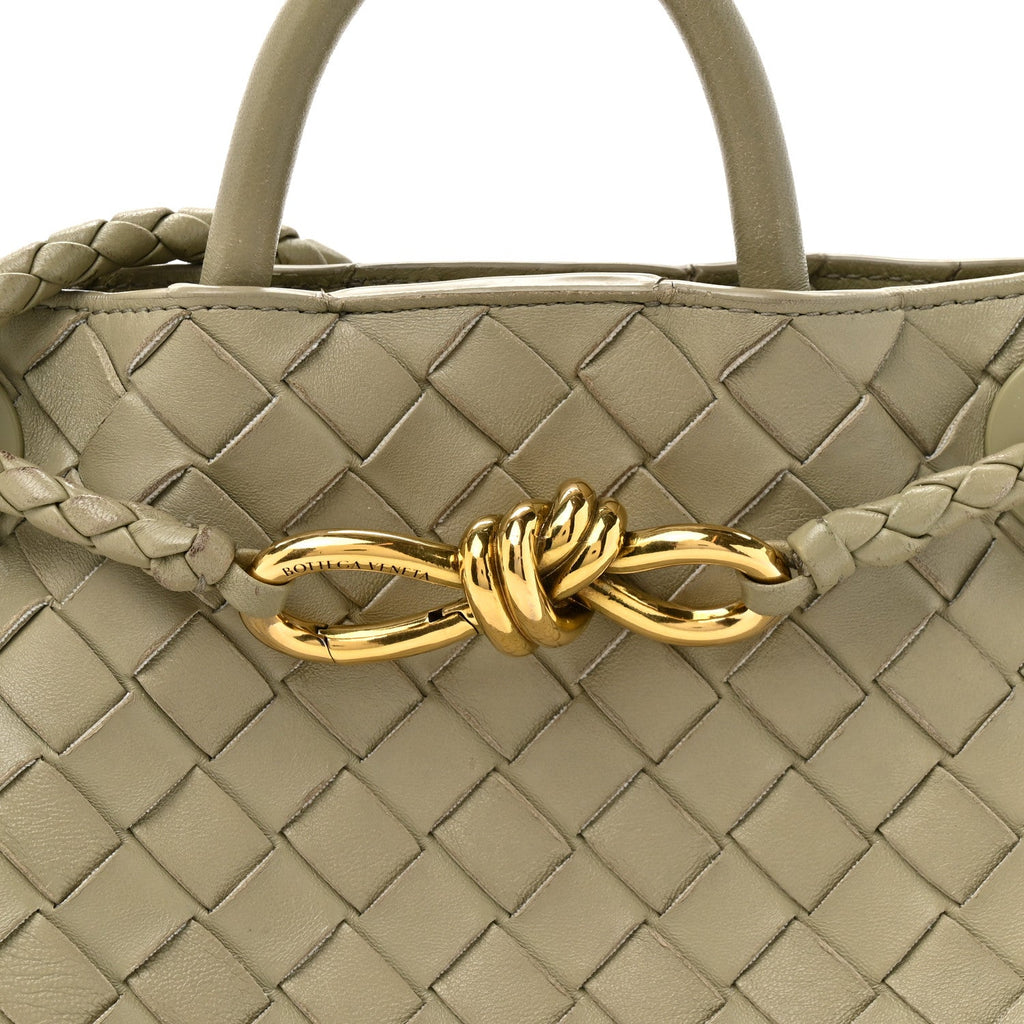 Nappa Intrecciato Small Andiamo Shoulder Bag Travertine