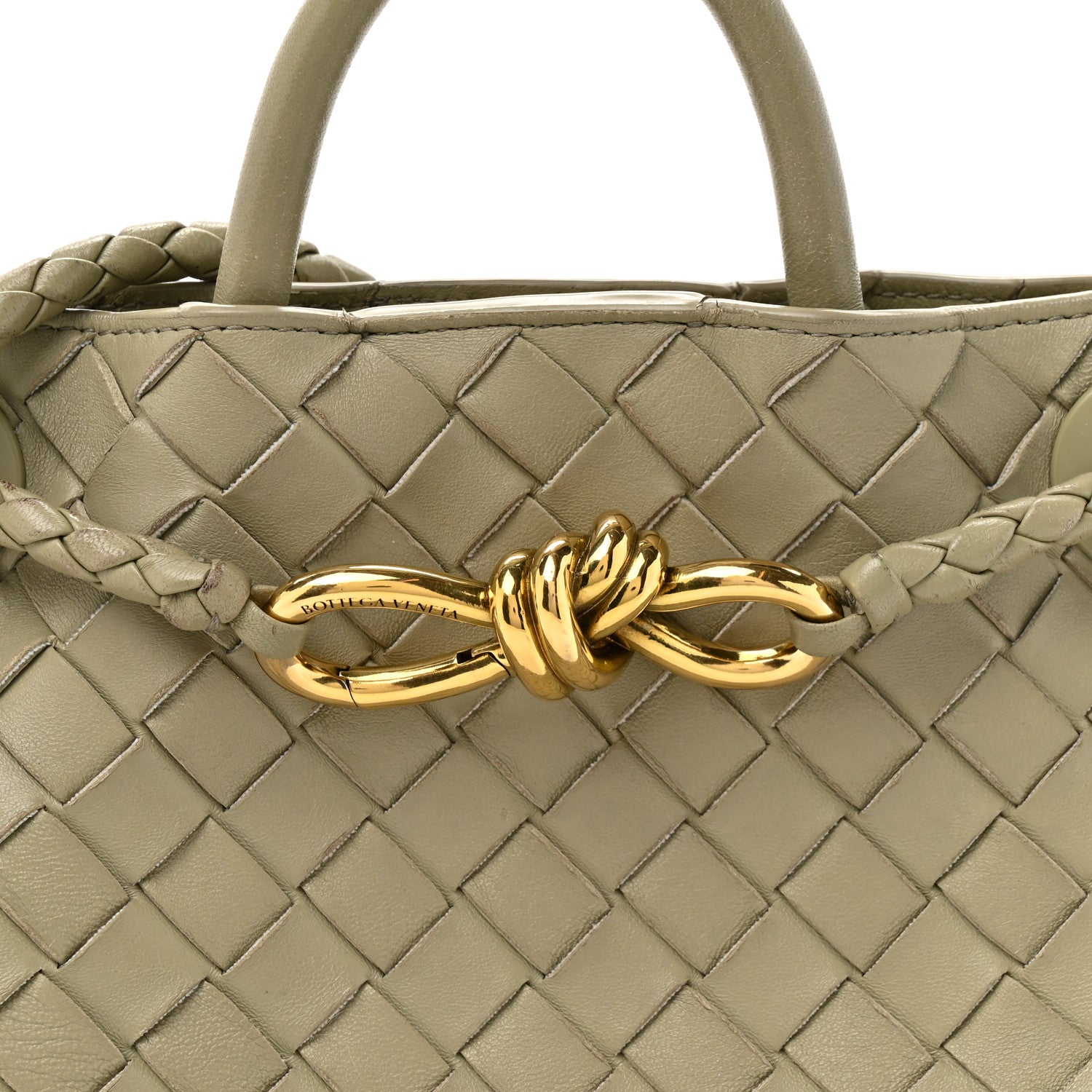 Nappa Intrecciato Small Andiamo Shoulder Bag Travertine