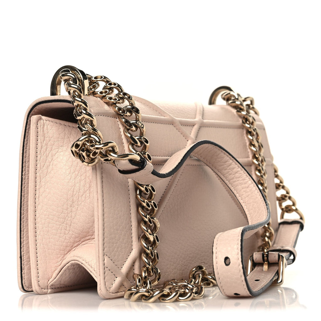 Grained Calfskin Small Diorama Flap Bag Pink