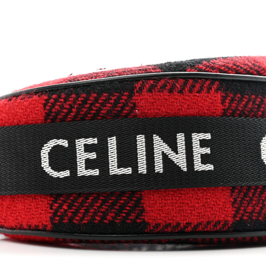 Wool Tartan Medium Ava Triomphe Shoulder Bag Red Black
