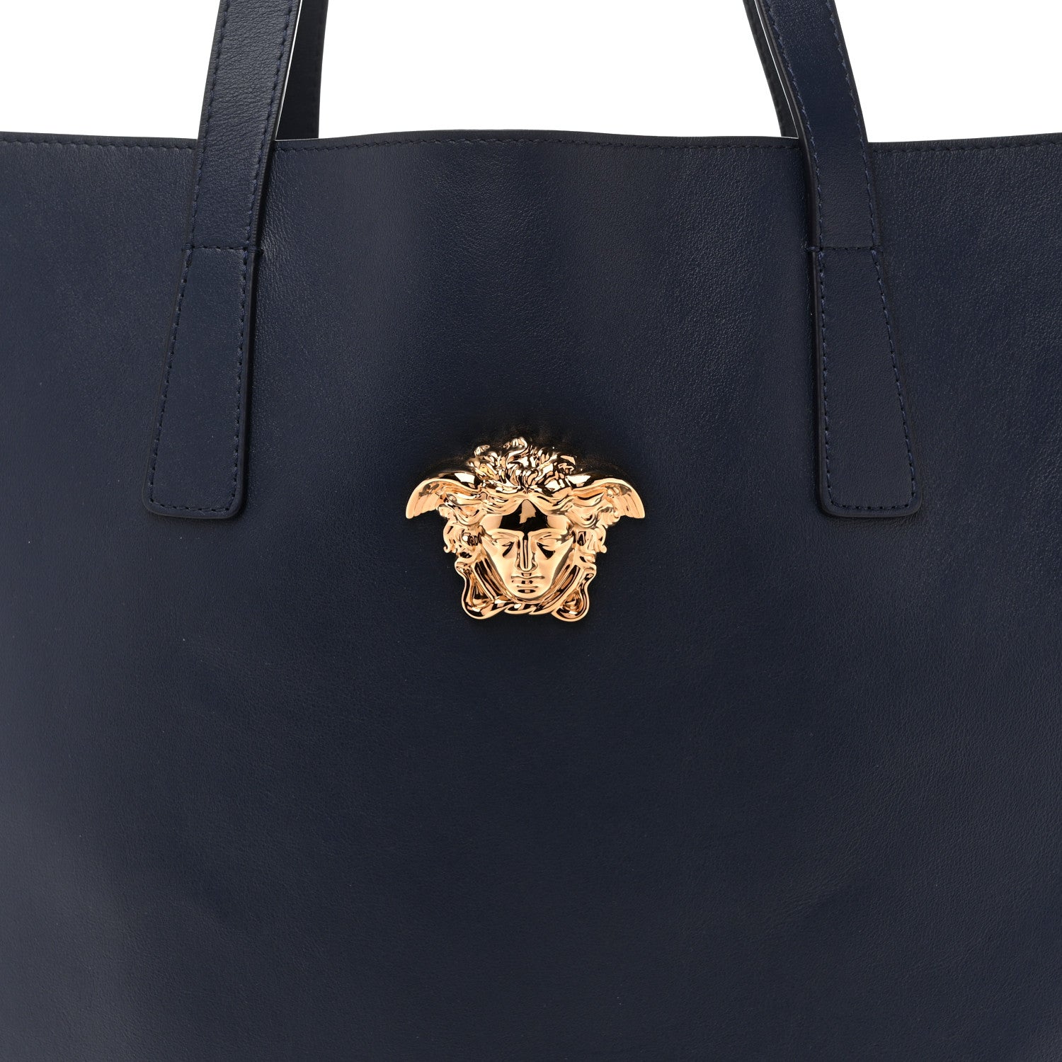 Smooth Calfskin La Medusa Tote Bag Blue