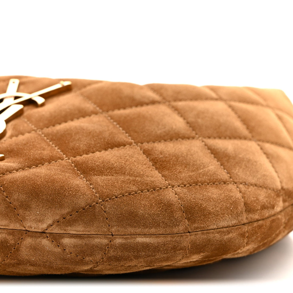 Suede Quilted Icarino Bag Caramel Cognac