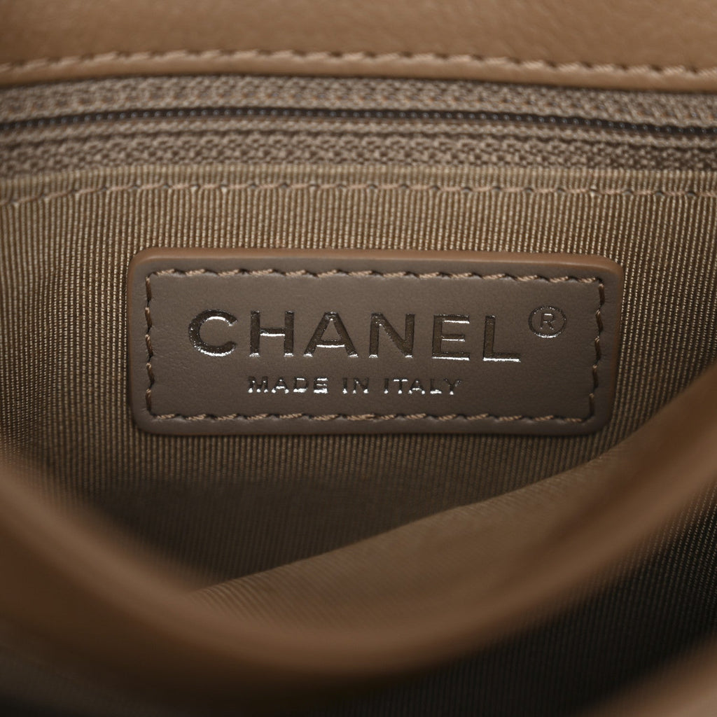 Caviar Quilted Mini All About Flap Bag Brown
