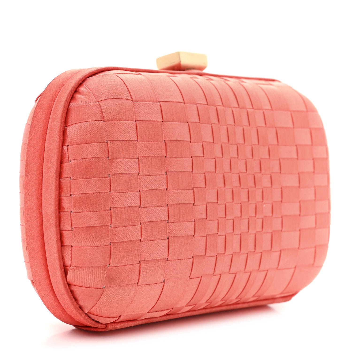 Satin Intrecciato Clutch Orange