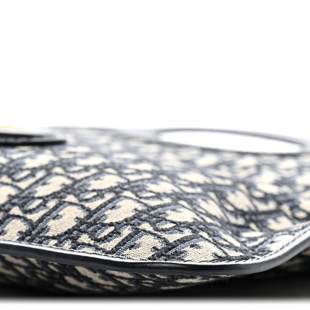 Oblique Fold Over Clutch Blue