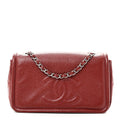Caviar Medium Timeless CC Flap Dark Red