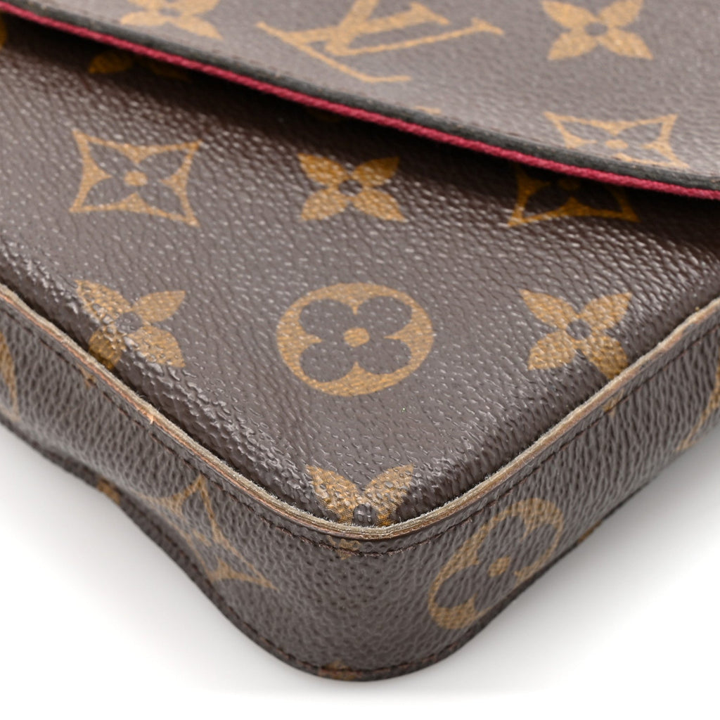 Monogram Pochette Felicie Chain Wallet Fuchsia