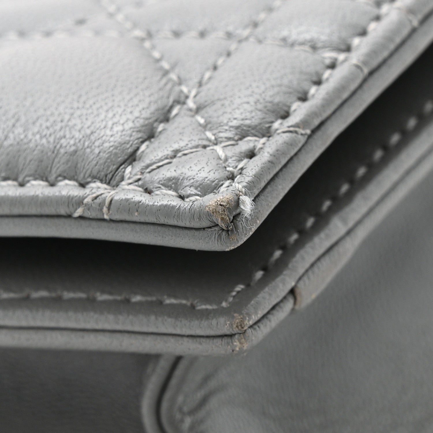 Lambskin Cannage Lady Dior Convertible Clutch Grey