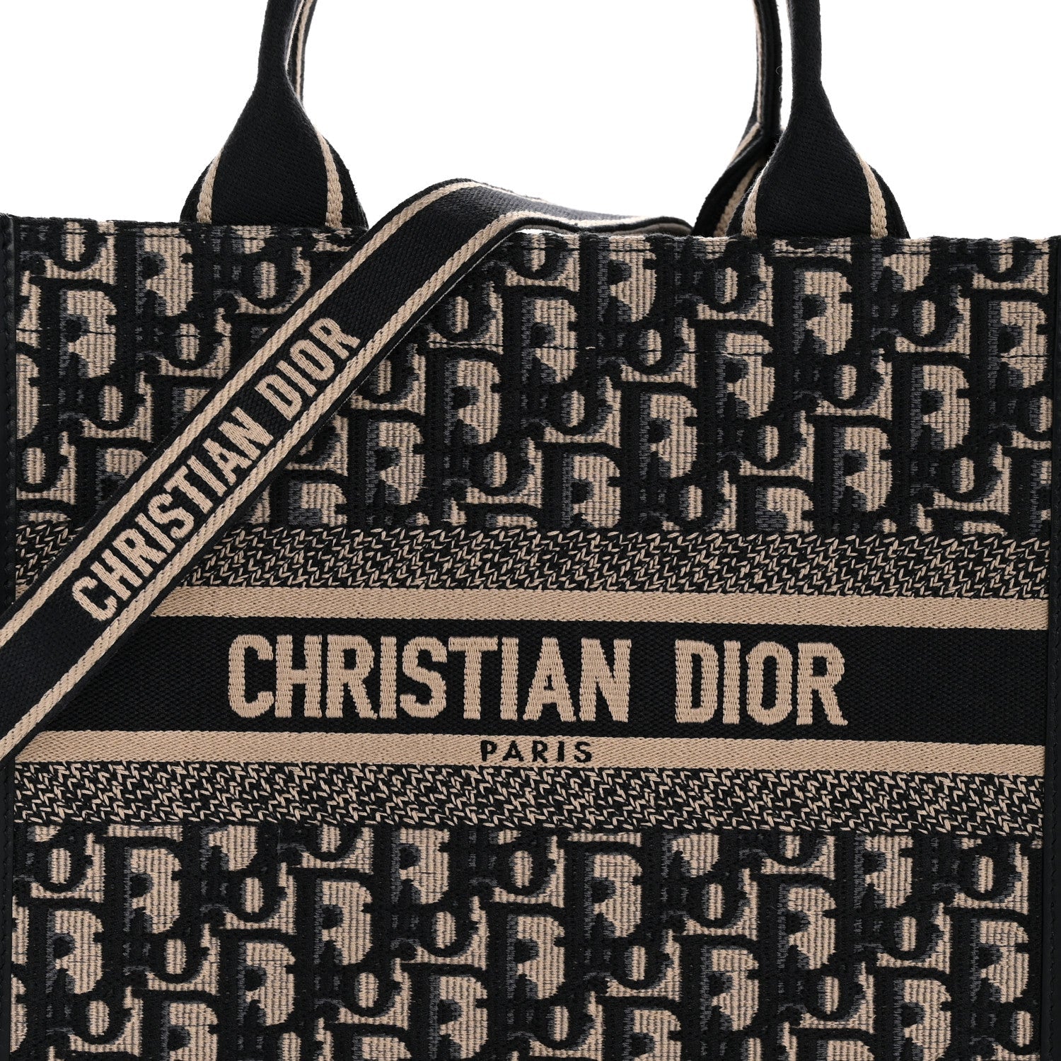 Oblique Calfskin Small Book Tote With Strap Blue Multicolor