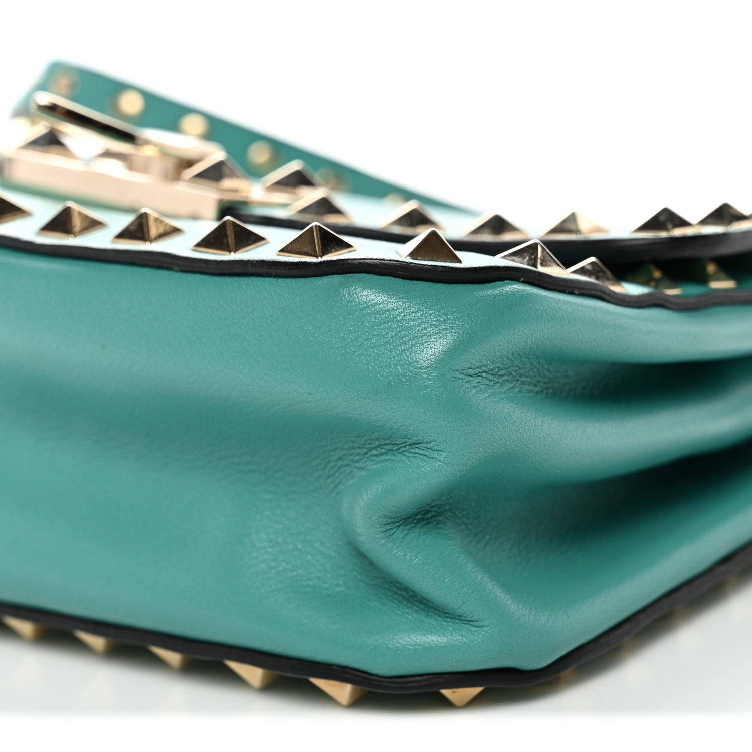 Vitello Small Rockstud Flap Saddle Bag Colibri