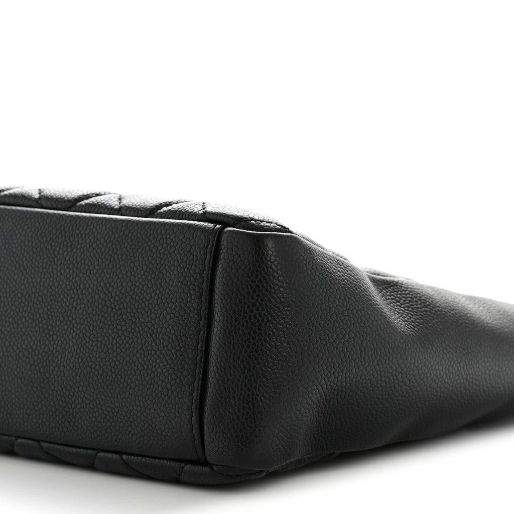 Caviar Quilted Petit Shopping Tote PST Black