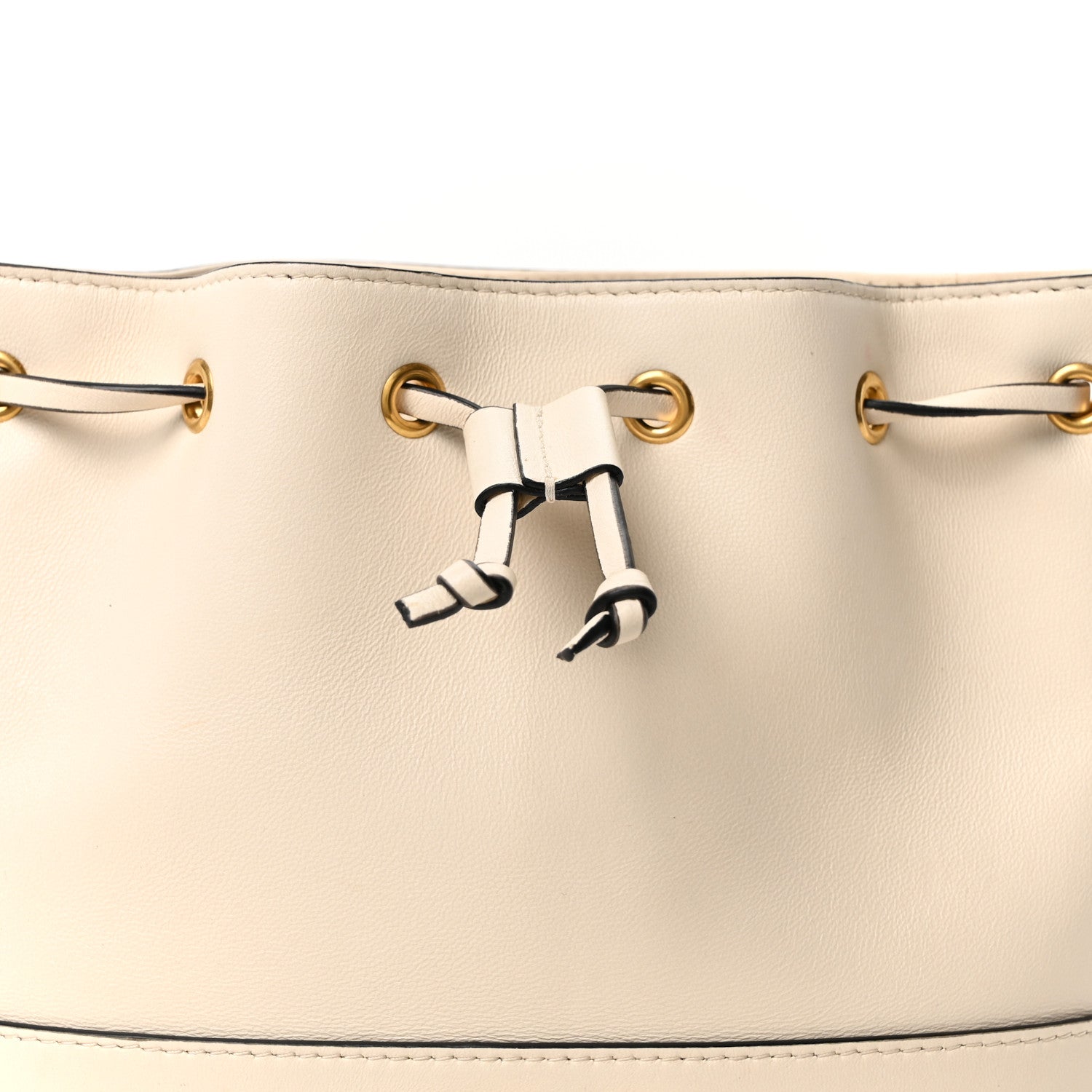 Nappa Mini VLogo Signature Chain Bucket Bag Light Ivory