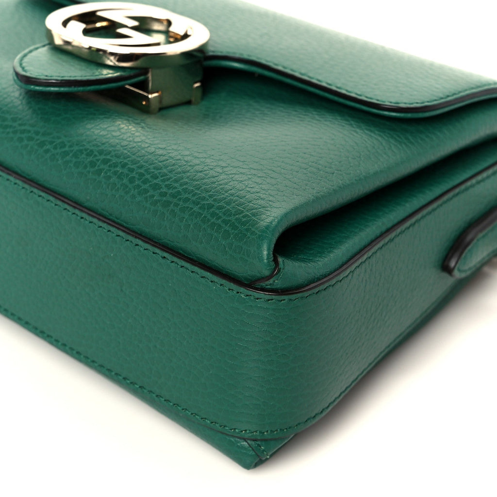 Dollar Calfskin Interlocking G Crossbody Bag Emerald