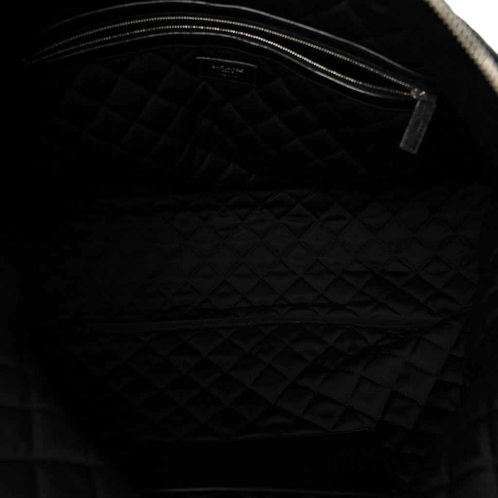 Calfskin Quilted ES Giant Travel Bag Black
