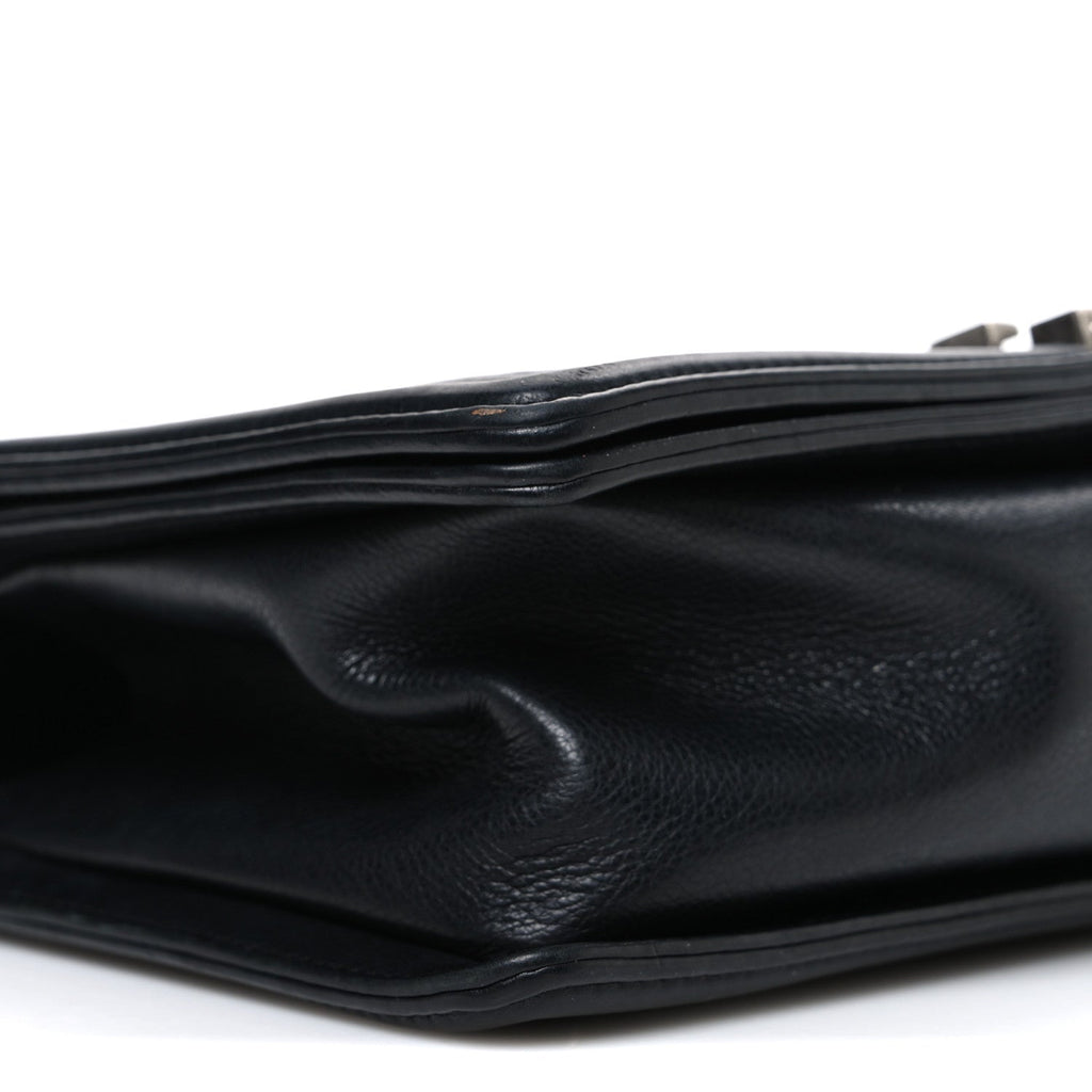 Lambskin Quilted Medium Boy Flap Black
