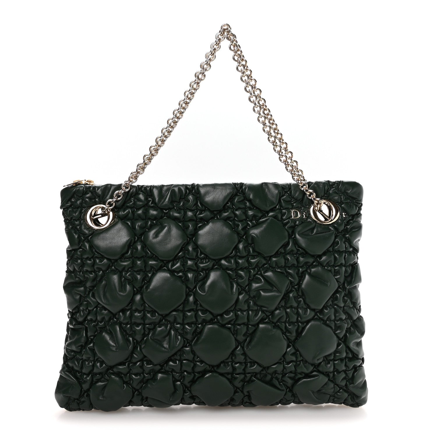 Calfskin Puffy Macrocannage Medium Dior Crunchy Bag  Forest Bloom