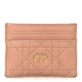 Supple Calfskin Cannage Caro Five-Slot  Holder Rose Des Vents