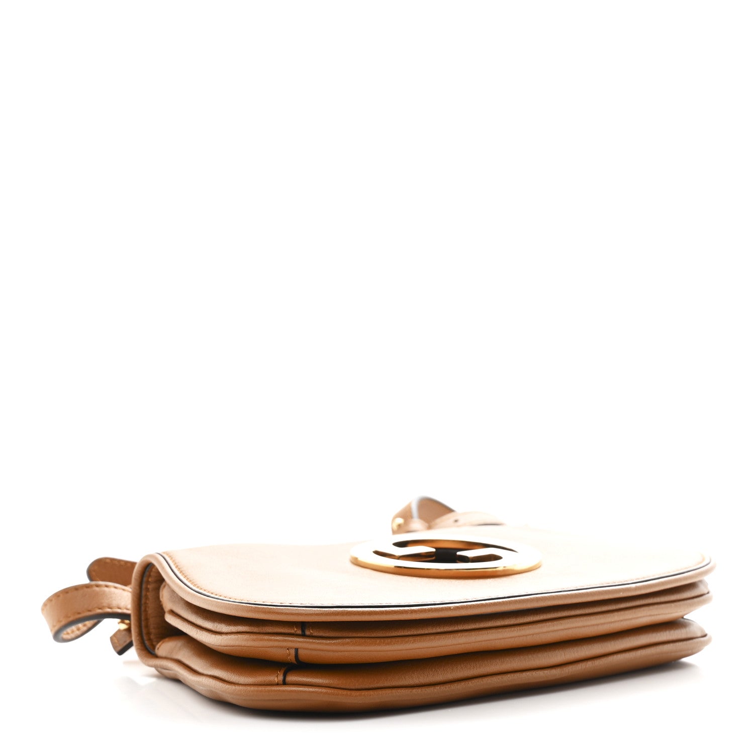 Roxy Calfskin Web Mini Blondie Shoulder Bag Cognac
