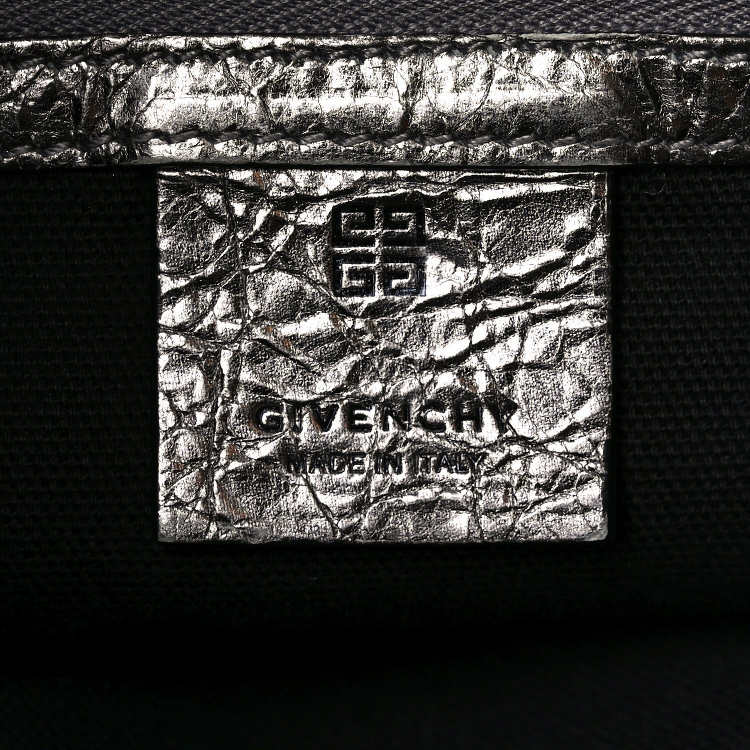 Metallic Calfskin Medium Voyou Bag Silver