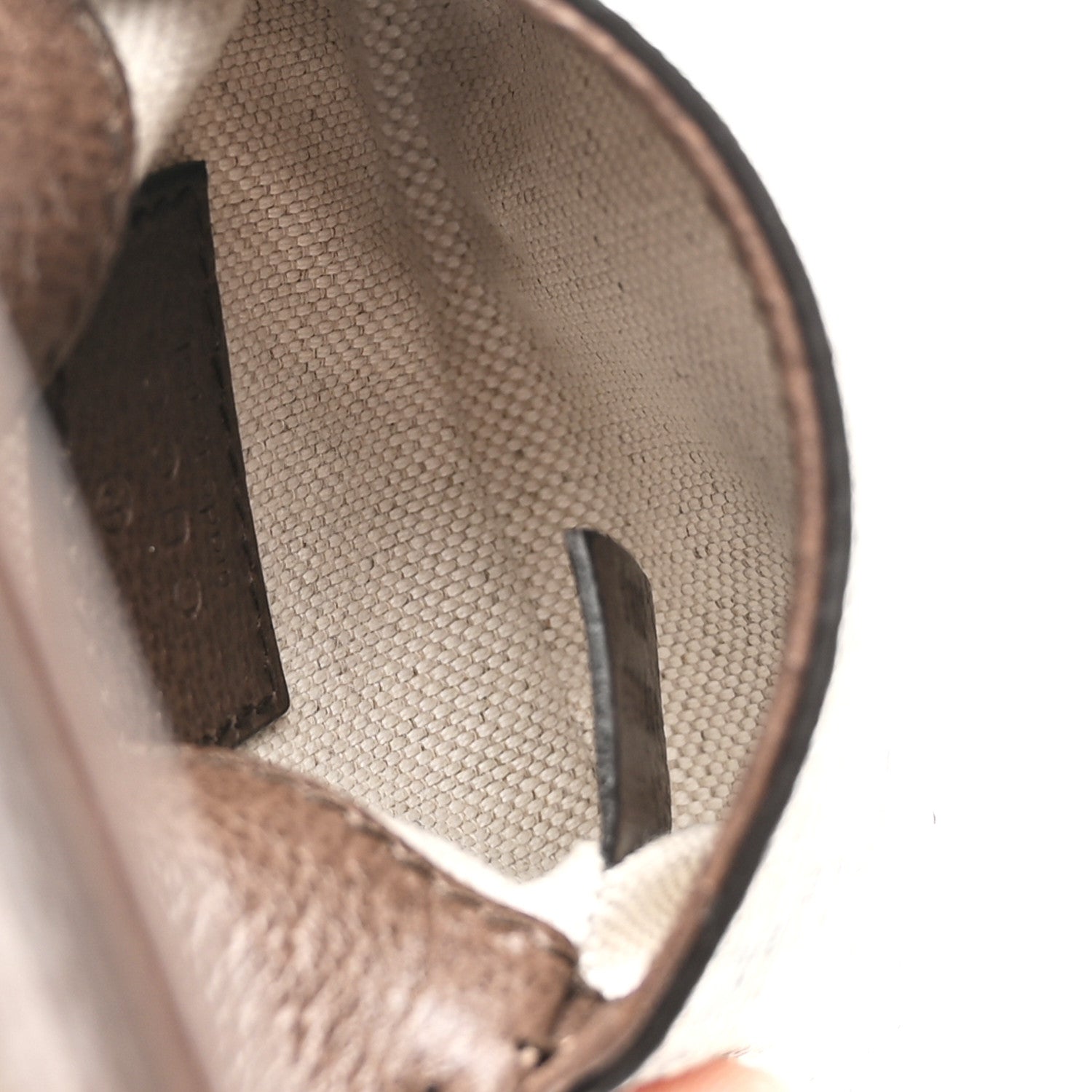 GG Supreme Monogram Textured Dollar Calfskin Blondie  Case Wallet with Strap Beige Ebony New Acero
