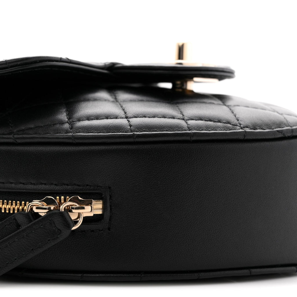 Lambskin Quilted CC In Love Heart Bag Black