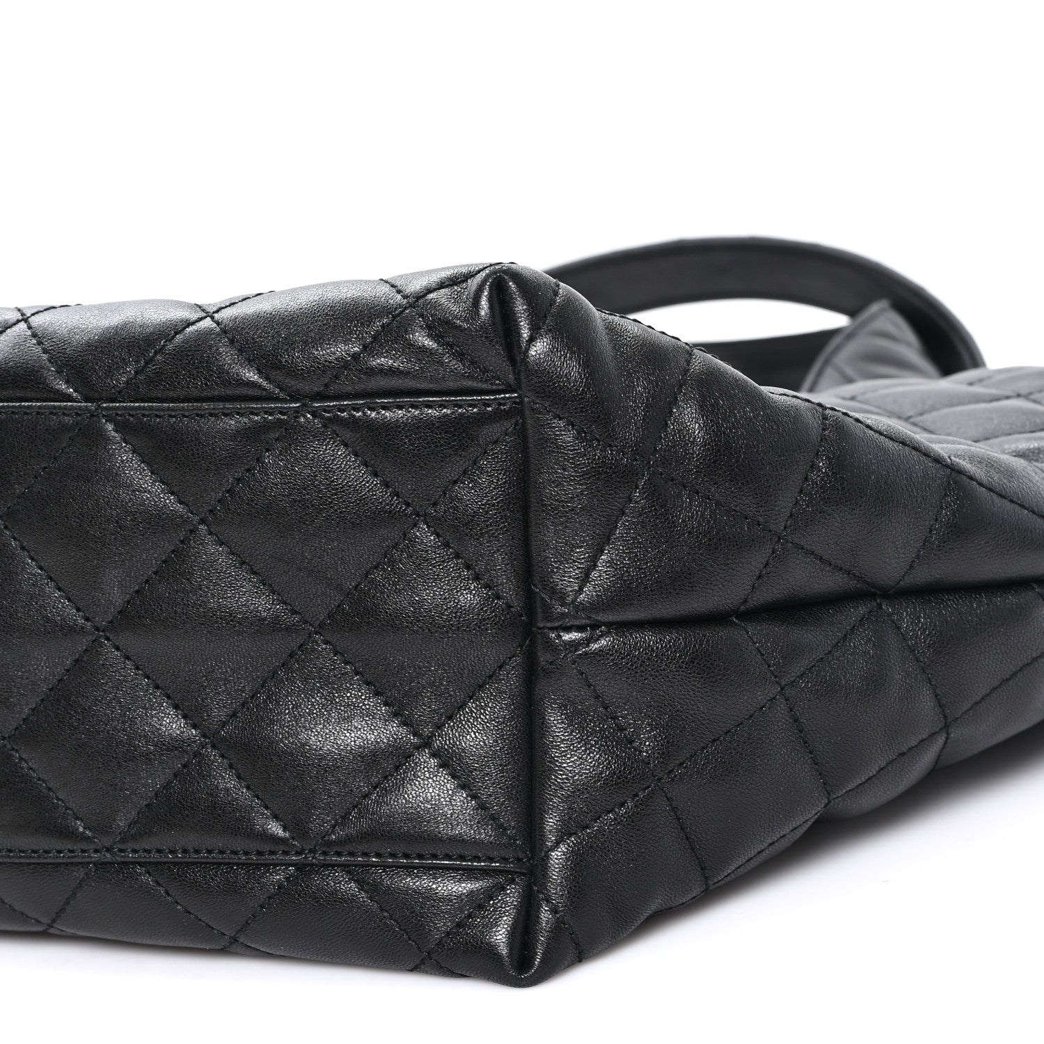 Lambskin Quilted Medium Icare Shopping Tote Black