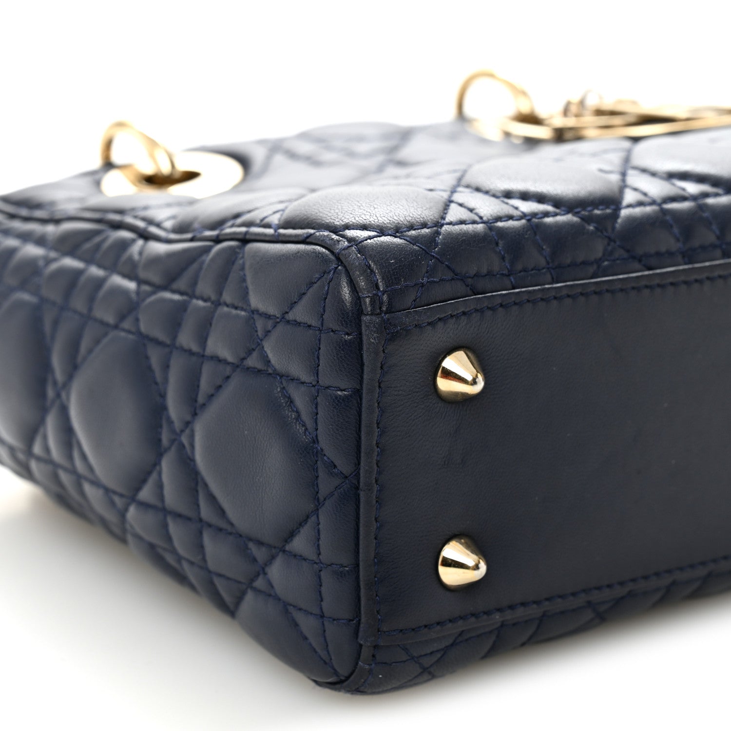 Lambskin Cannage Small Lucky Badges My Lady Dior Navy