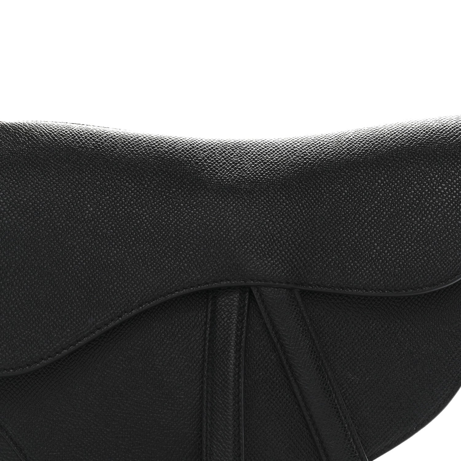 Grained Calfskin Saddle Bag Black