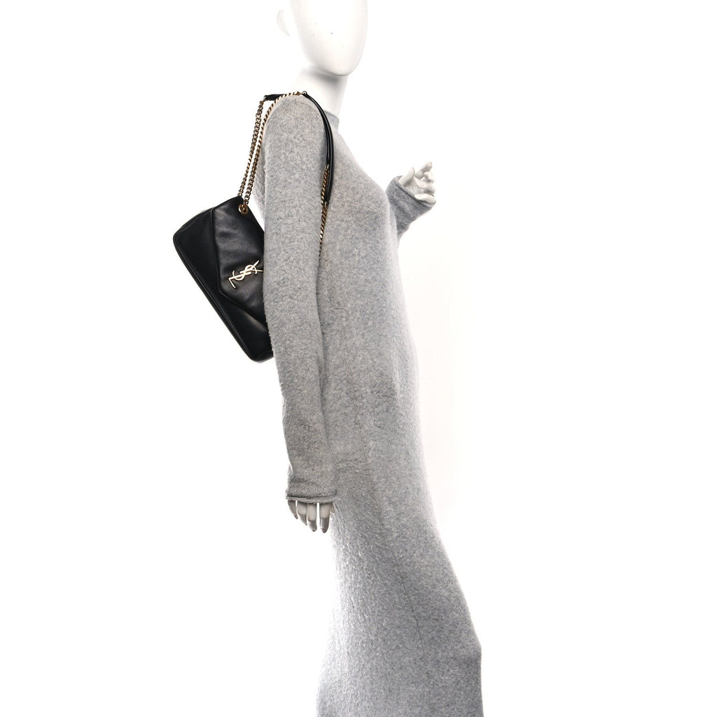 Plunged Lambskin Calypso Black