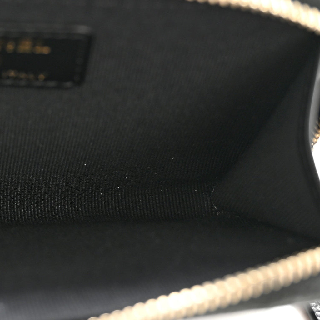 Caviar Quilted CC Zip Around  Holder Black