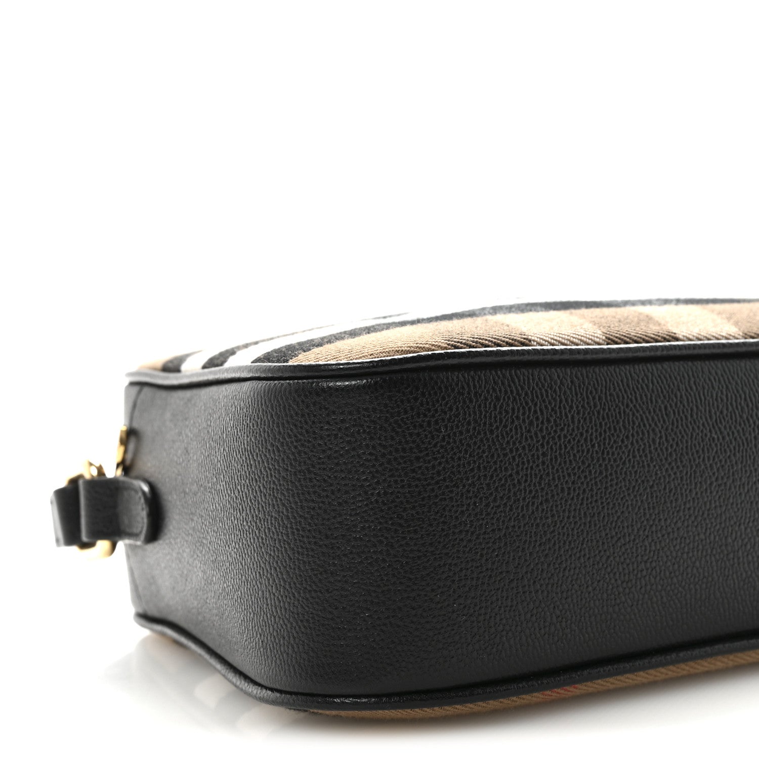 Giant Check Calfskin Large Camera Bag Black