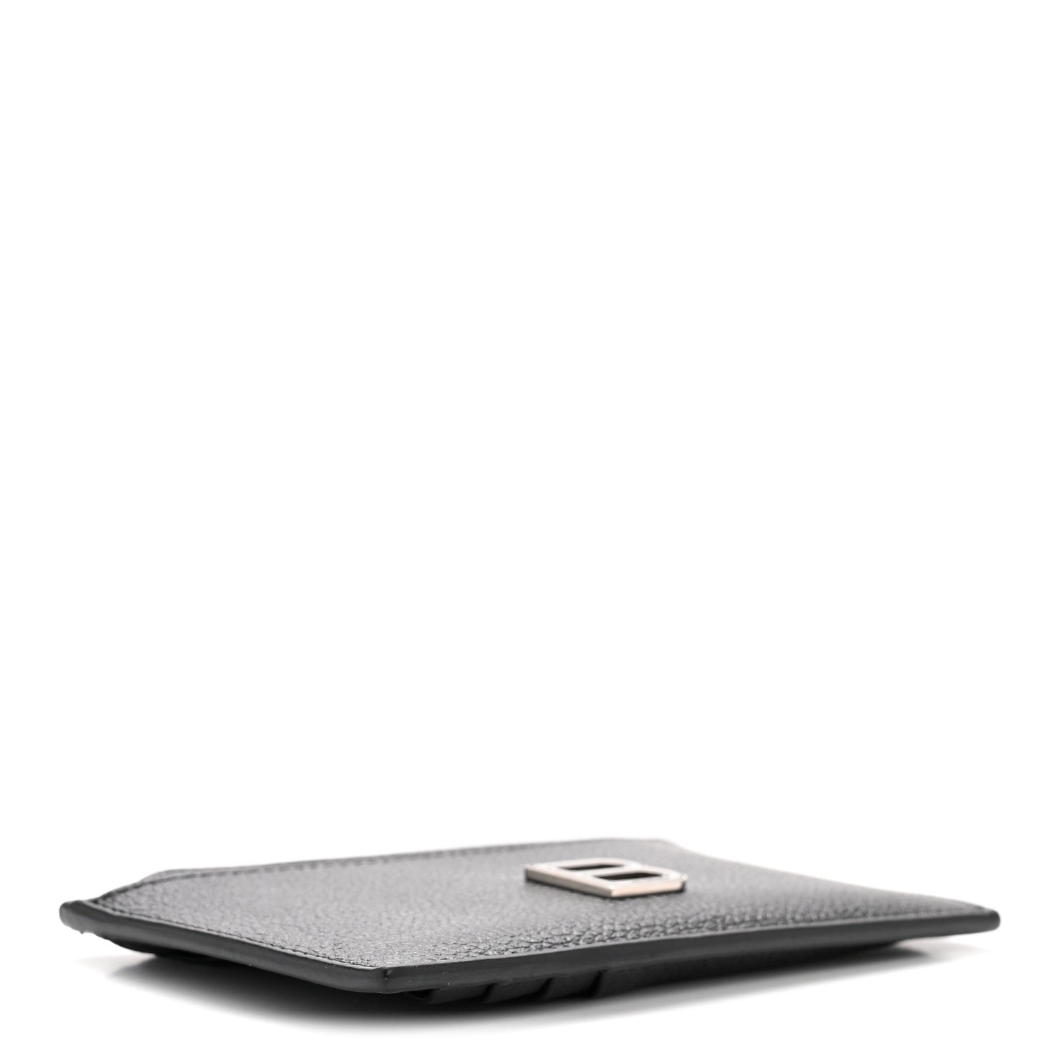 Calfskin Hourglass Long Coin Case  Holder Black