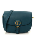 Grained Calfskin Medium Bobby Flap Steel Blue