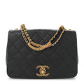 Lambskin Quilted Chain To Chain Flap Black