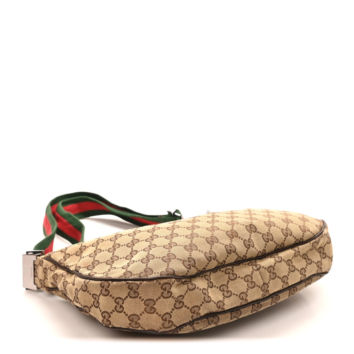 Monogram Web Medium Half Moon Hobo Dark Brown