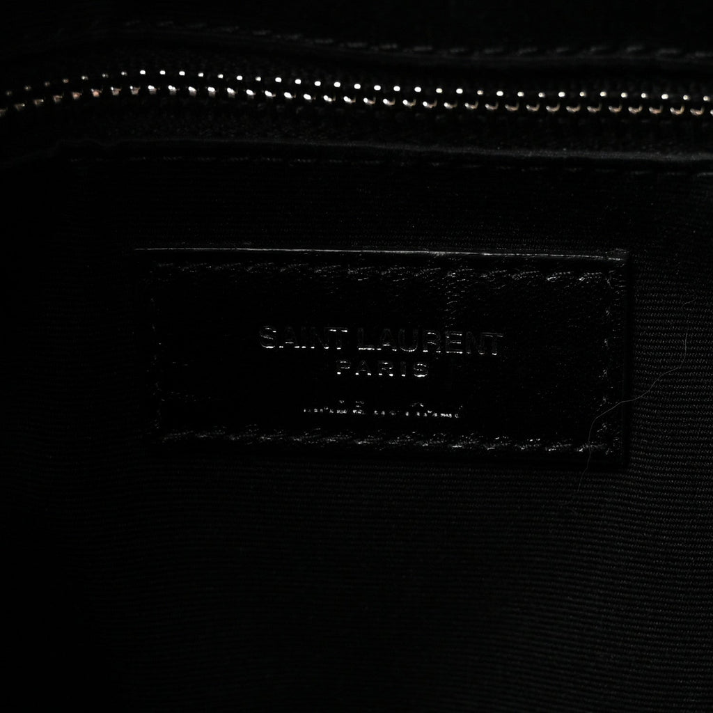 Calfskin Y Quilted Monogram Large Loulou Shopper Black