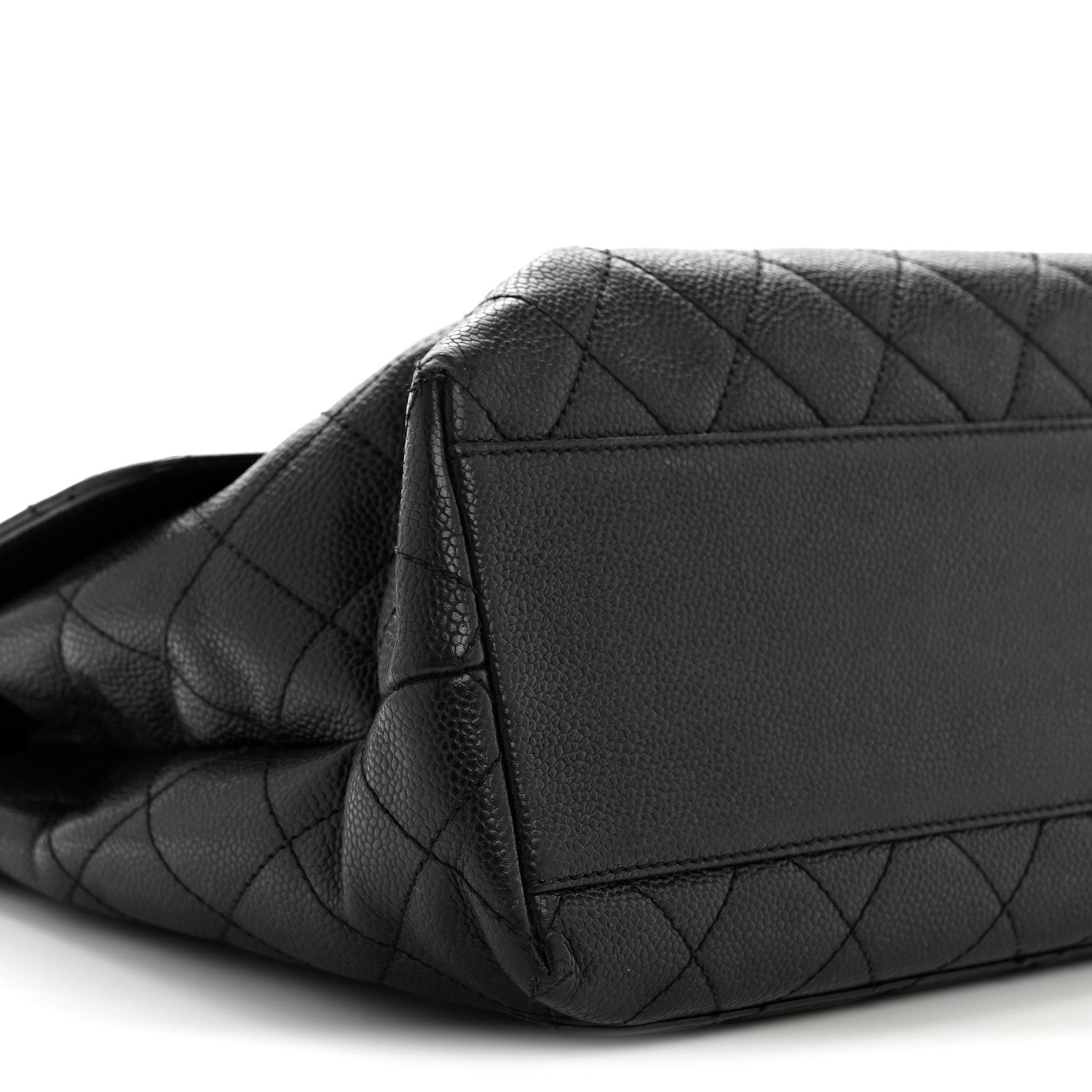 Caviar Quilted Jumbo Kelly Flap Black
